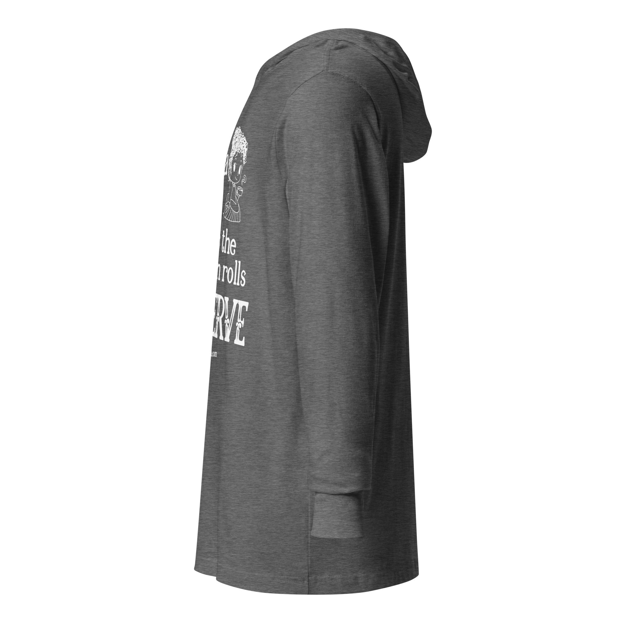 Belinda writes cinnamon rolls (hooded long - sleeve tee) - Belinda Kroll
