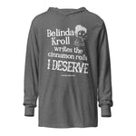 Belinda writes cinnamon rolls (hooded long - sleeve tee) - Belinda Kroll