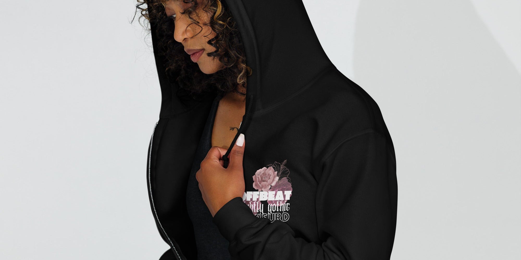 Offbeat, Slightly Gothic, and Absurd (zip hoodie) - Belinda Kroll