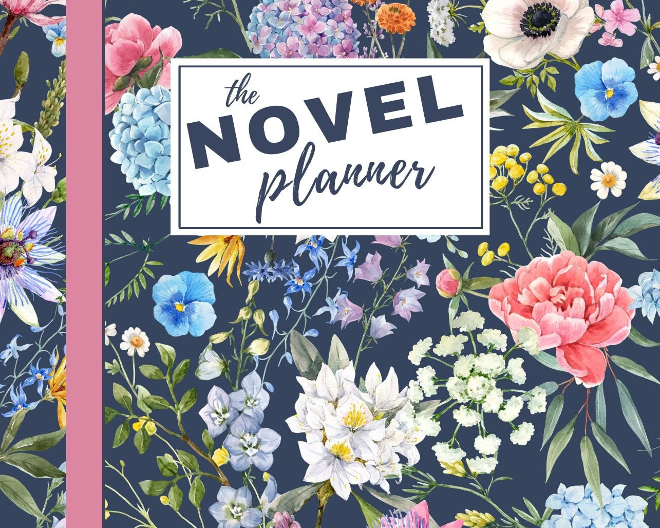 Undated All - in - One Novel Planner (A5 Floral Navy) - Belinda Kroll
