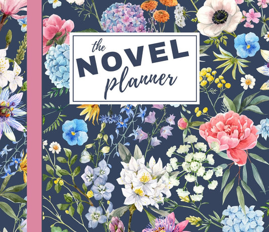 Undated All - in - One Novel Planner (A5 Floral Navy) - Belinda Kroll