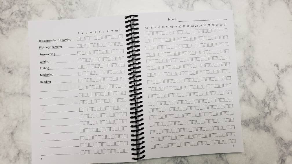 Undated A5 Writer's Journal with Monthly Habit Trackers - Belinda Kroll